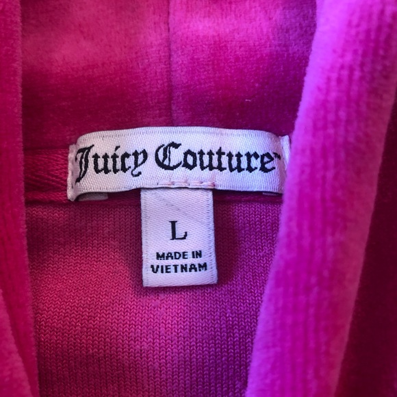 SOLD Juicy Couture Hot Pink Velour Full Zip Jacket - Picture 3 of 7